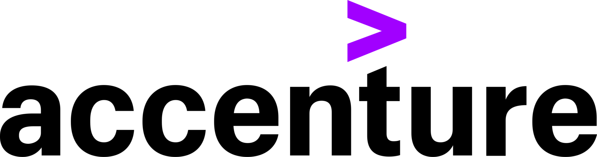 Black text logo with a right-pointing purple arrow, simple and modern design.