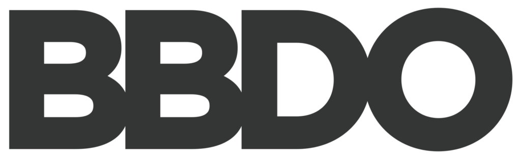 Bold black BBDO logo on a transparent background.
