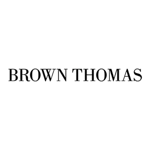 Stylish Brown Thomas logo in elegant font, representing a luxury retail brand.