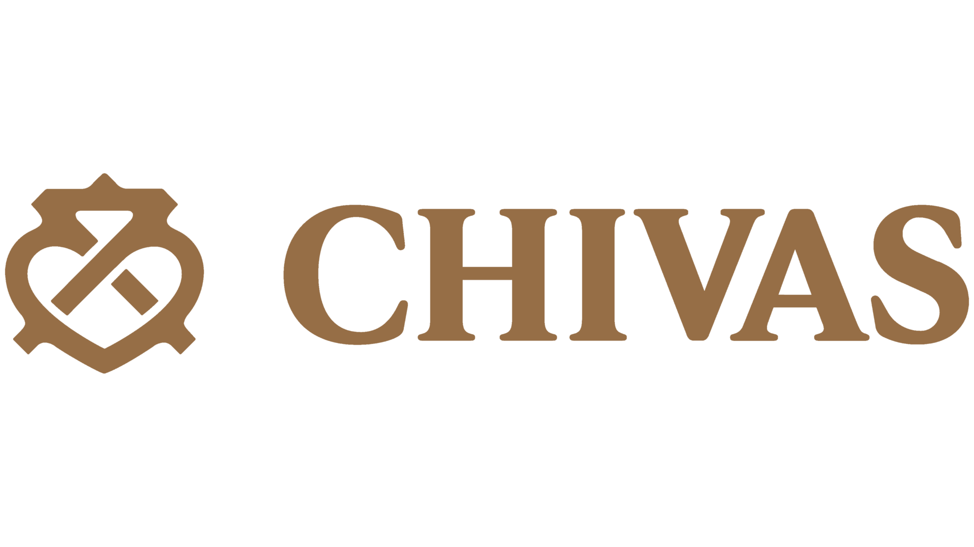 Chivas logo with a stylized crest symbol and bold brown text on a transparent background.