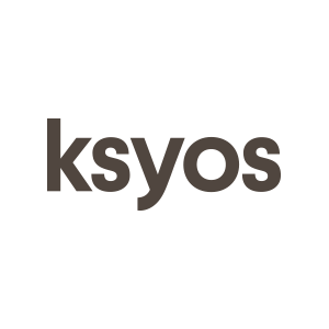 Alt text: Ksos logo in bold black font on a white background.