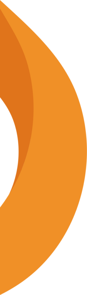 Orange abstract curved design, featuring a smooth gradient transition on a white background.