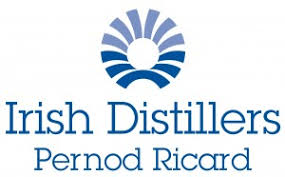 Logo of Irish Distillers Pernod Ricard with a stylized sunburst design in blue above the company name in blue text.