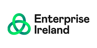 Logo of Enterprise Ireland featuring a green intertwined circular design on a white background.