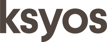 Logo displaying the word 'ksyos' in lowercase, bold, brown letters on a transparent background.
