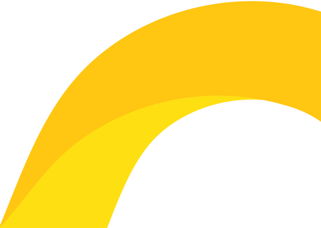 Yellow and orange abstract curves on a black background, creating a dynamic wave pattern.